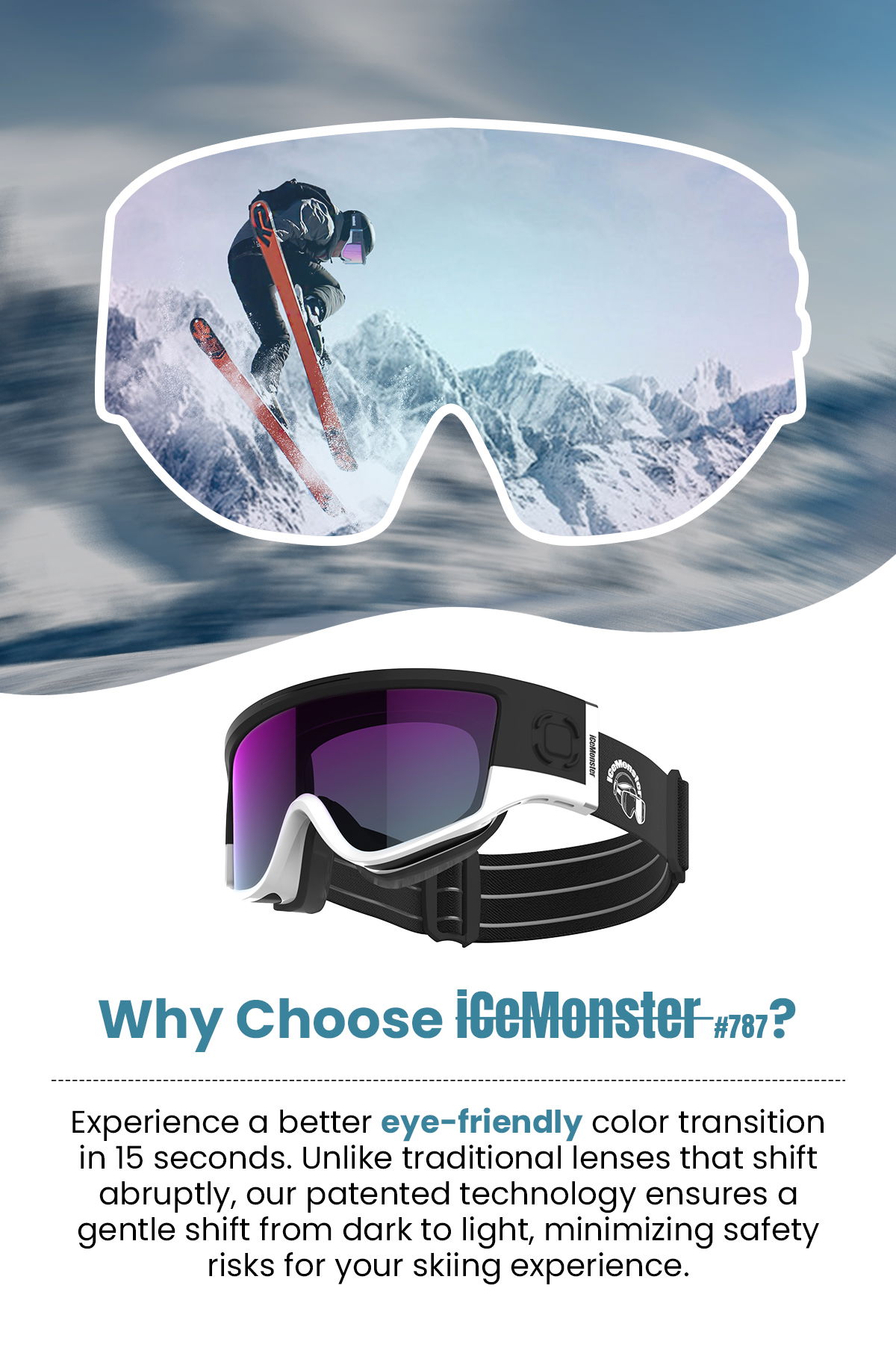 スノーボードゴーグICEMONSTER#787MIDNIGHT EMBER iCeMonster_787_Electrochromic_