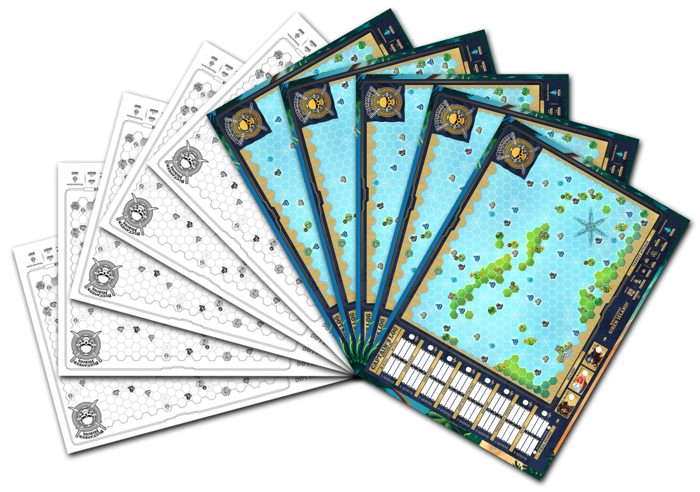 All of the above + 4 alternate Captain’s Log sheets (alternate target placements - color & low ink). Delivered immediately. Game required.